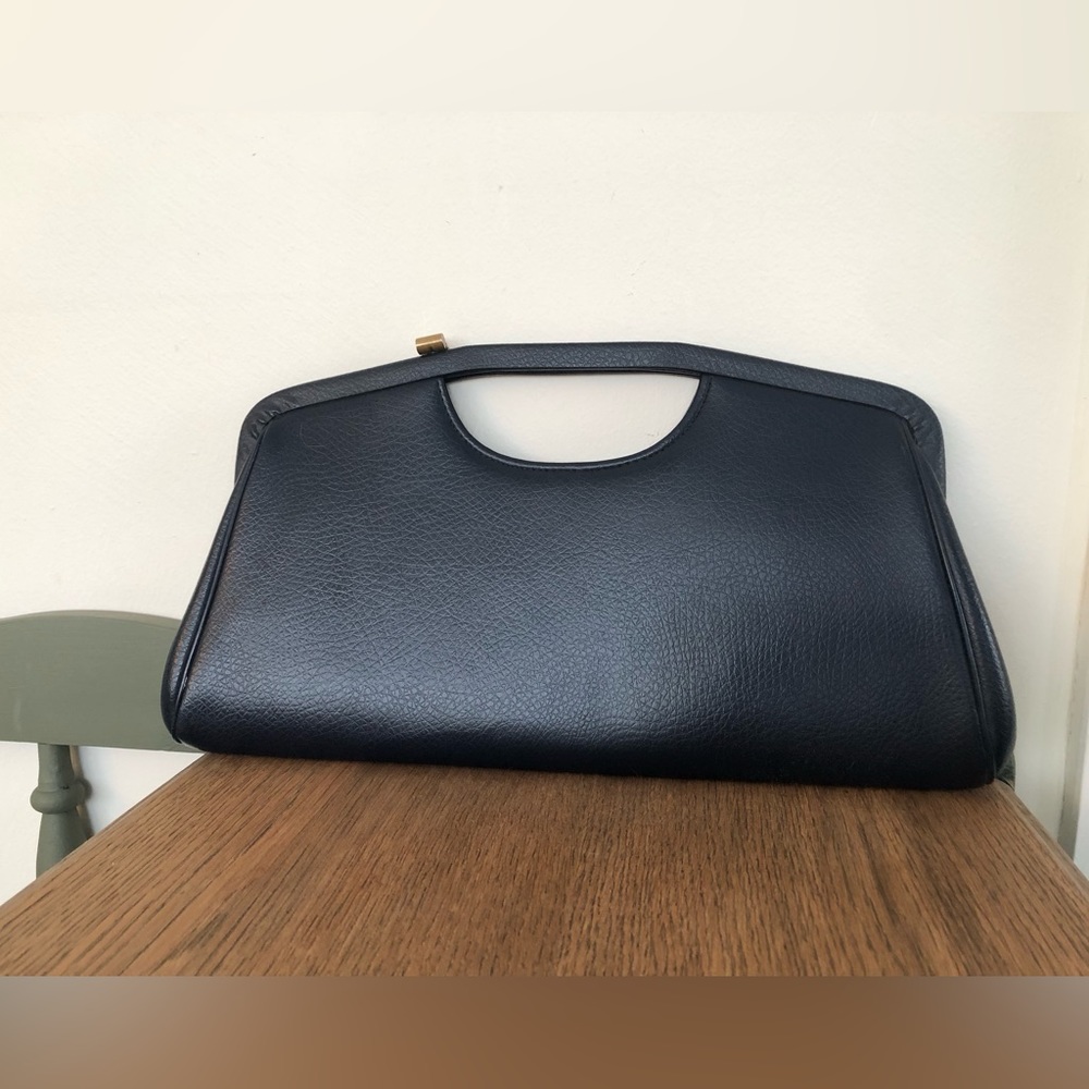 Admiral | Vtg Navy Leather Clutch
